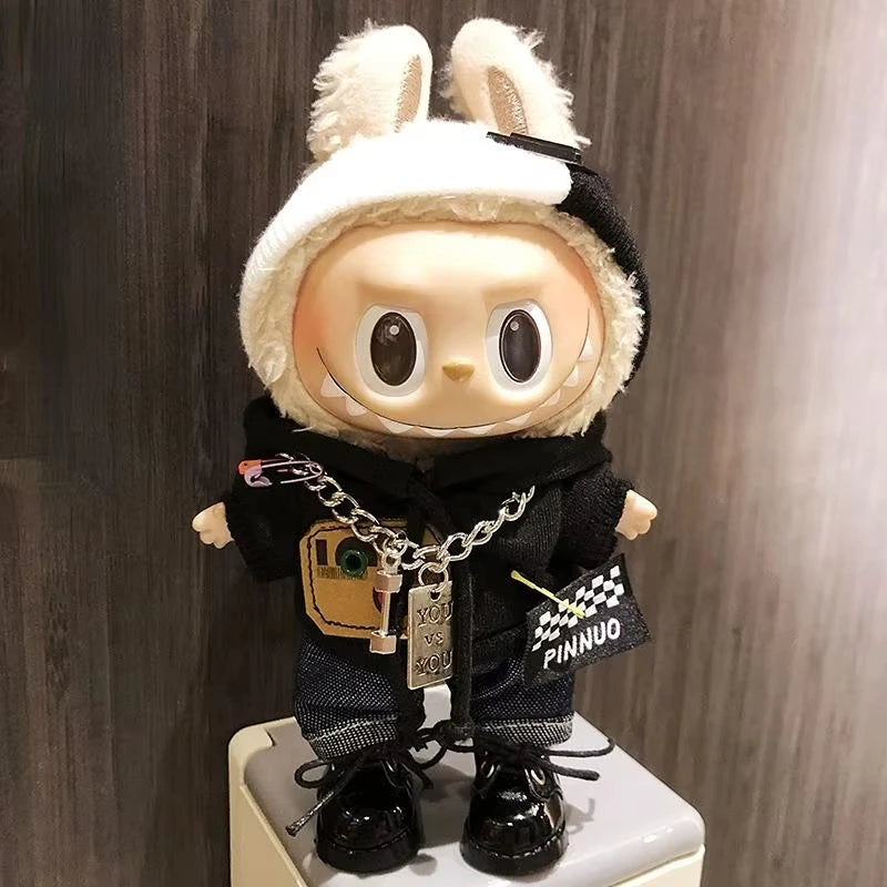 17cm Cute Mini Labubu Clothes Plush Hoodie Idol Dolls Jumpsuit Clothing Fans Overalls No Doll Accessories for Korea Kpop Exo 17cm Cute Mini Labubu Clothes Plush Hoodie Idol Dolls Jumpsuit Clothing Fans Overalls No Doll Accessories for Korea Kpop Exo